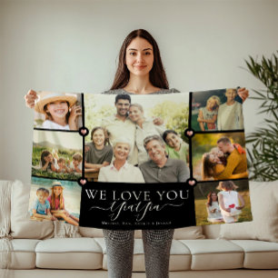 Modern We Love You YiaYia Familie Fotocollage Best Fleece Deken
