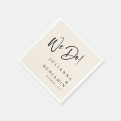 Modern we maken Elegant Custom Wedding Ivory Black Servet (Hoek)