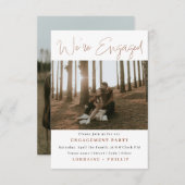 Modern We zijn verloofd 2-foto uitnodiging (Voorkant / Achterkant)