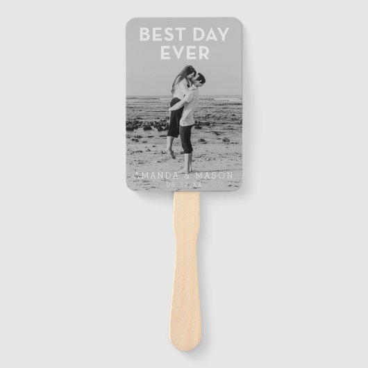 Modern Weddenprogramma Fans Beste dag met Foto Handwaaier (Voorkant)