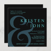 Modern Weddenschap Blauwgroen Blue Black Kaart (Voorkant / Achterkant)