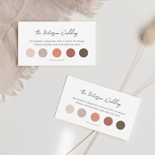 Modern Weddenschap-dress-code invoegen Informatiekaartje