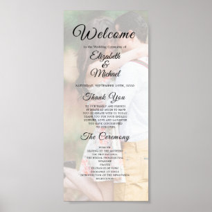 Modern Weddenschap Foto Overlay Elegant Program Poster