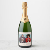 Modern Weddenschap Foto Wine Label Sparkling Wijnetiket (Voorkant)