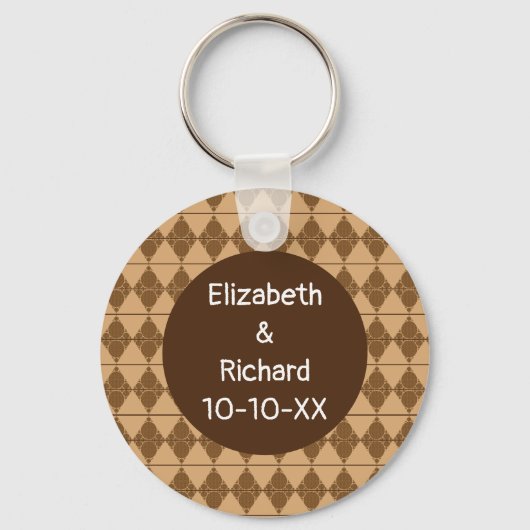 Modern Weddenschap Kat Print Animal Pattern Sleutelhanger (Voorkant)