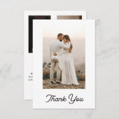 Modern Weddenschap Monogram Bedankt 4 Foto Collage (Voorkant / Achterkant)