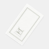 Modern Weddenschap-monogram Namen & Date Olive Gre Servet (Hoek)