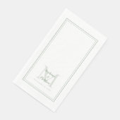 Modern Weddenschap-monogram Namen & Date Sage Gree Servet (Hoek)