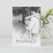 Modern Wedding 2 Foto Elegant Black en White Kaart (Staand voorkant)