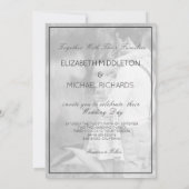 Modern Wedding 2 Foto Elegant Black en White Kaart (Achterkant)