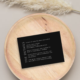 Modern Wedding Black Details Enclosure Kaart