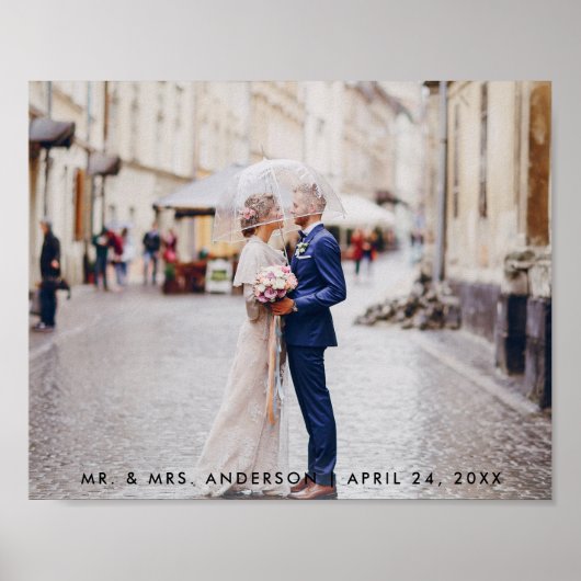 Modern Wedding Bride Groom Foto Poster (Voorkant)