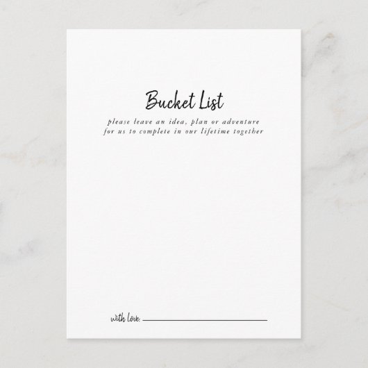 Modern Wedding Bucket List Kaarten (Voorkant)