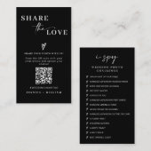 Modern Wedding Deel de liefde QR Code Informatiekaartje (Voorkant / Achterkant)