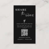 Modern Wedding Deel de liefde QR Code Informatiekaartje (Voorkant)