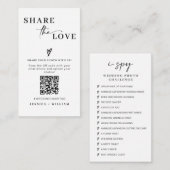 Modern Wedding Deel de liefde QR Code Informatiekaartje (Voorkant / Achterkant)