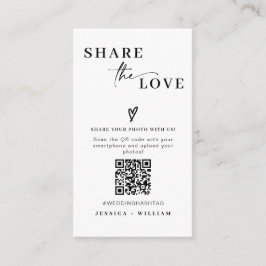 Modern Wedding Deel de liefde QR Code Informatiekaartje