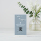 Modern Wedding Deel de liefde QR Code Informatiekaartje (Staand voorkant)