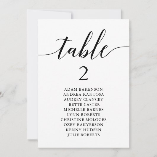 Modern Wedding Dinner Guest Setting Grafiek Kaart (Voorkant)