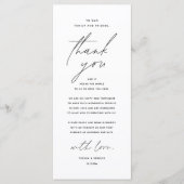 Modern Wedding Dinner Place Setting Thank You Card Programma (Voorkant)