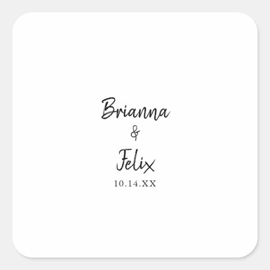 Modern Wedding Envelope-zegels Vierkante Sticker (Voorkant)