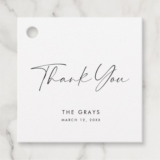 Modern Wedding Favor Label (Voorkant)