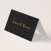 Modern Wedding Fold Kaarten, QR-code, foto, zwart Visitekaartjes (Achterkant)