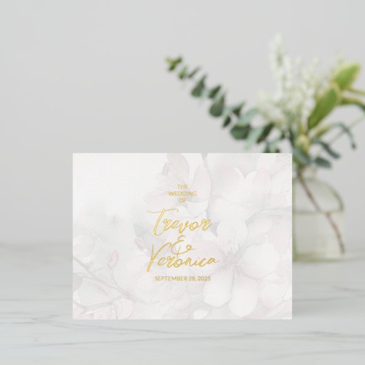 Modern Wedding Folie Invitation Briefkaart (Staand Voorkant)