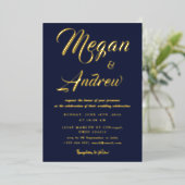 Modern Wedding Folie Uitnodiging (Staand Voorkant)