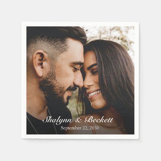 Modern Wedding Foto Servet (Voorkant)