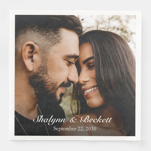 Modern Wedding Foto Servet (Voorkant)