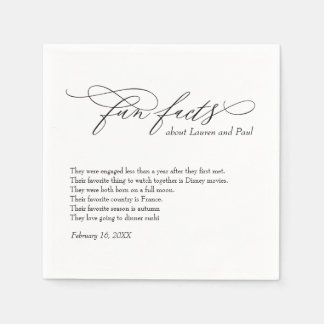 Modern Wedding Fun facts napkins  Servet