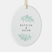 Modern Wedding Greenery kerstversiering Keramisch Ornament (Rechts)
