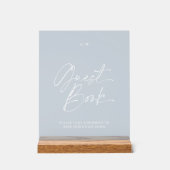 Modern Wedding Guest Book Sign | Dusty Blue (Recto)
