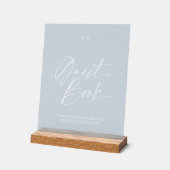 Modern Wedding Guest Book Sign | Dusty Blue (Angle)