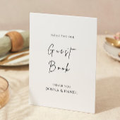 Modern Wedding Guest Book Sign Sjabloon Kaart