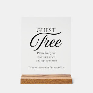 Modern Wedding Guest Tree vingerafdruk teken Acryl Bord