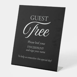 Modern Wedding Guest Tree vingerafdruk teken Reclamebord Met Voetstuk