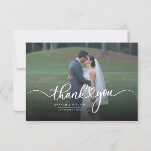 Modern Wedding Hand-Lettered Foto Bedankkaart