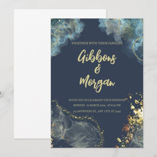 Modern Wedding Invitation (Devant / Derrière)