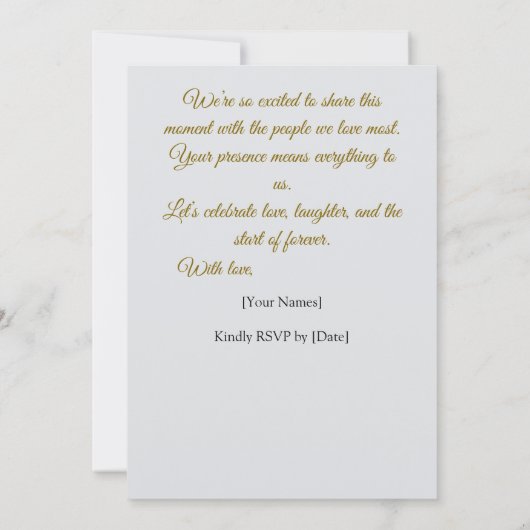 Modern Wedding Invitation Back Message (Dos)