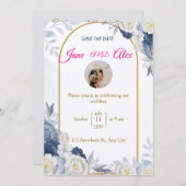 Modern Wedding Invitation Back Message Kaart (Voorkant / Achterkant)