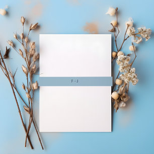 Modern Wedding Invitation Band   Licht blauw Uitnodigingen Wikkel