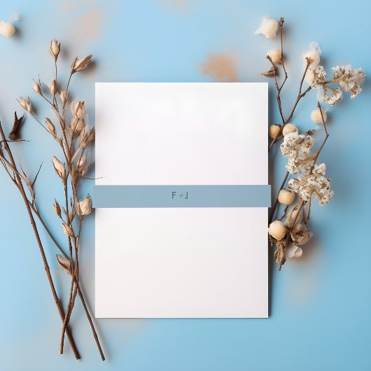 Modern Wedding Invitation Band | Licht blauw Uitnodigingen Wikkel