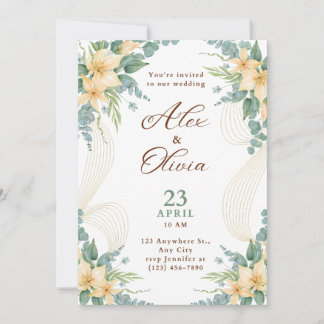 Modern Wedding Invitation Elegant Minimal Layout