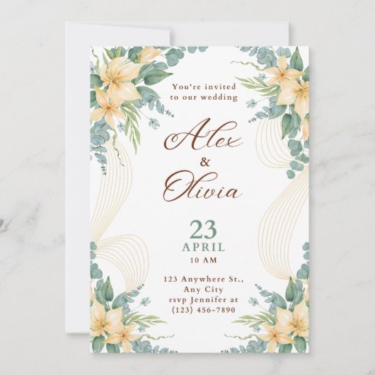 Modern Wedding Invitation Elegant Minimal Layout (Devant)