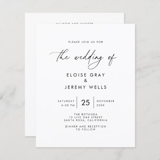 Modern Wedding Invitation Flyer (Voorkant / Achterkant)