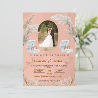 Modern Wedding Invitation | Fully Editable Kaart