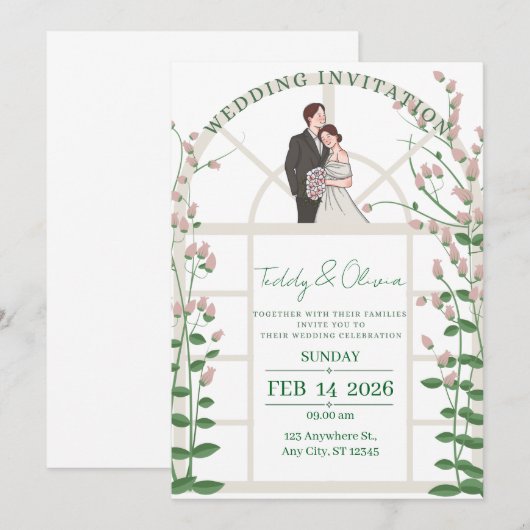Modern Wedding Invitation Suite (Devant / Derrière)