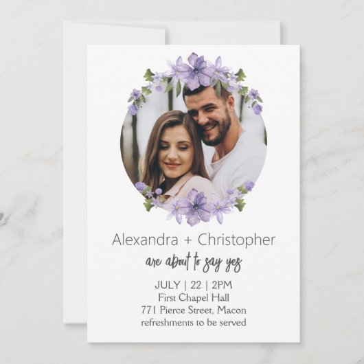 modern wedding invitation, wedding invitation  (Devant)